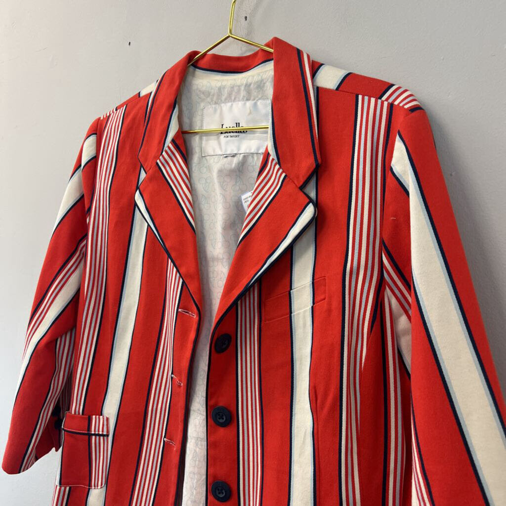 Luella Red/ Cream Striped Blazer Jacket Medium