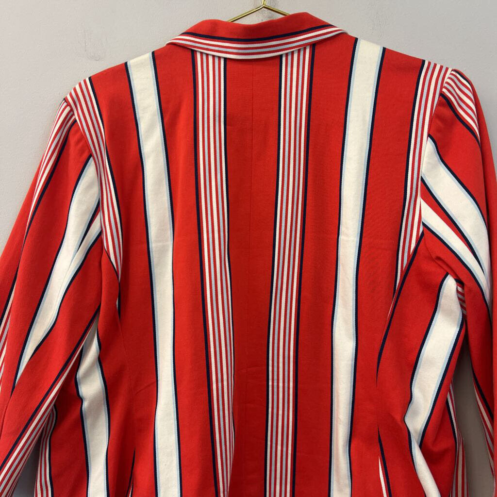 Luella Red/ Cream Striped Blazer Jacket Medium