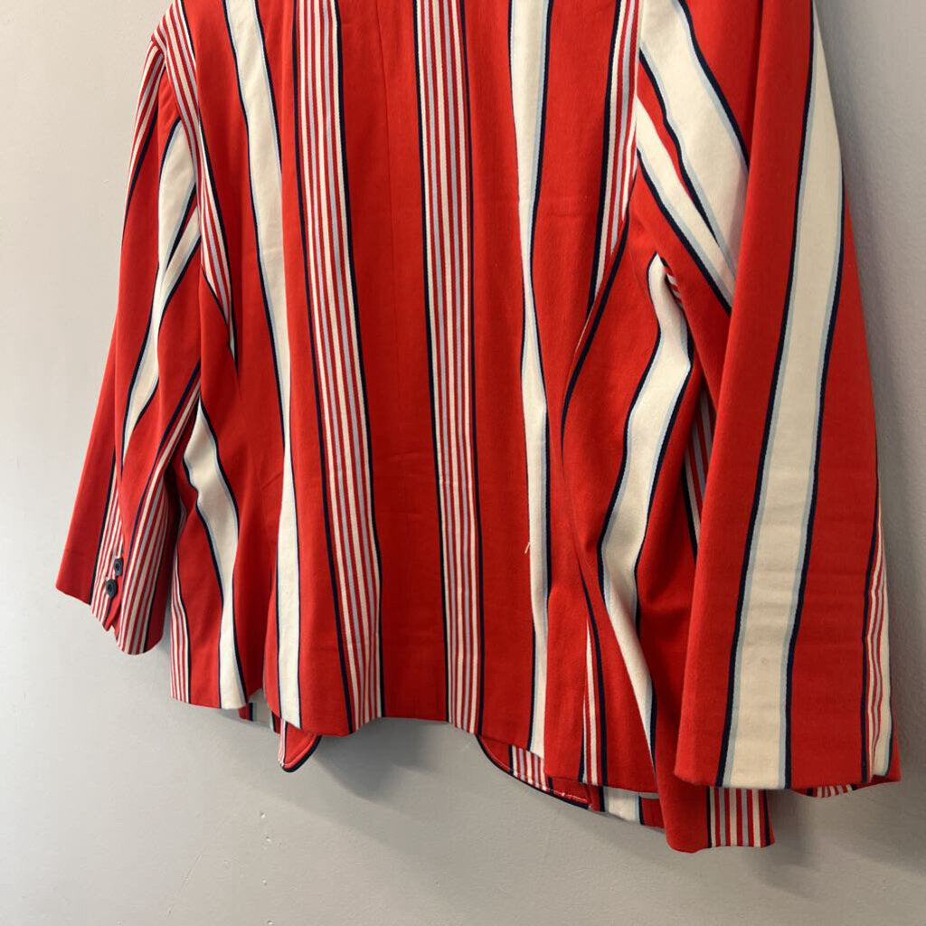 Luella Red/ Cream Striped Blazer Jacket Medium