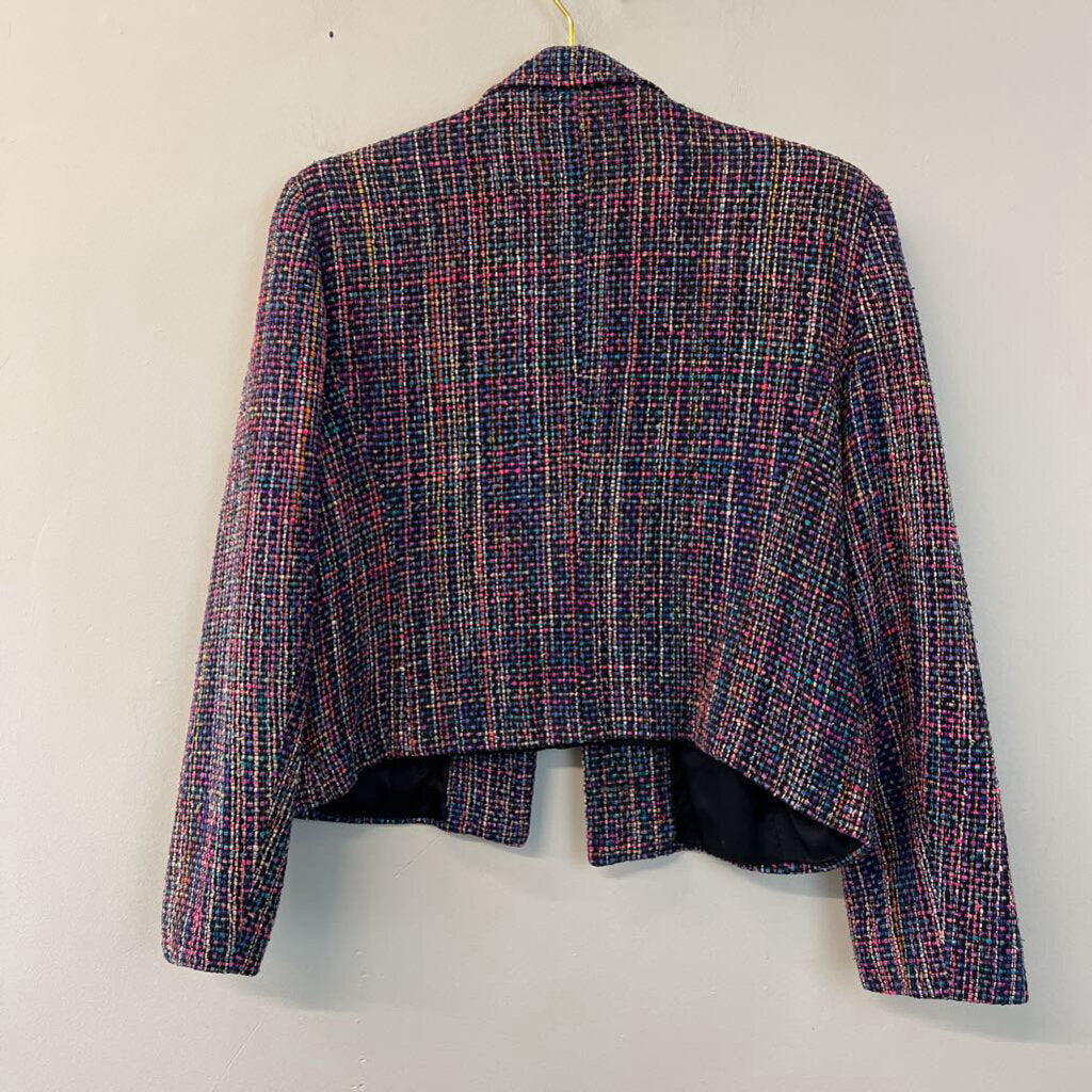 Vintage Soiree Black/ Multi Tweed Blazer Jacket Large