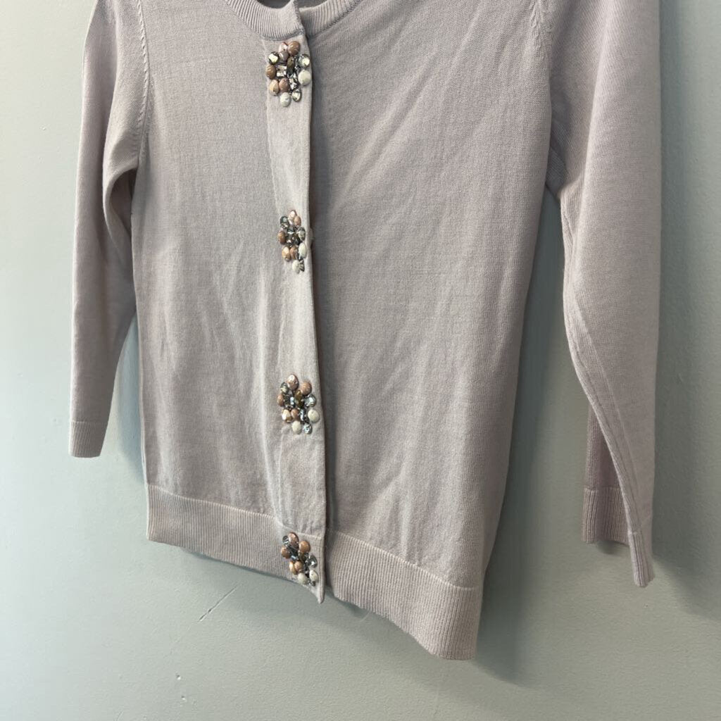 Boden Light Purple Embellished Snap Front Cardigan Sweater 4