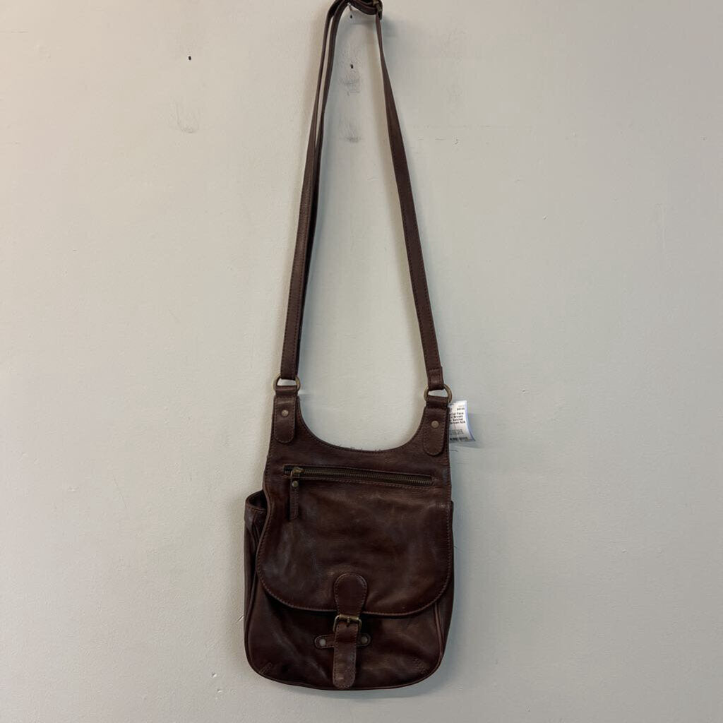 Fat Face Brown Leather Satchel Purse