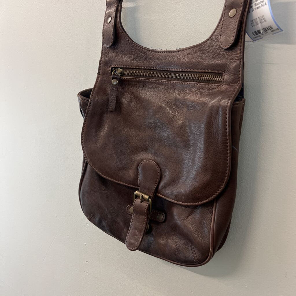 Fat Face Brown Leather Satchel Purse