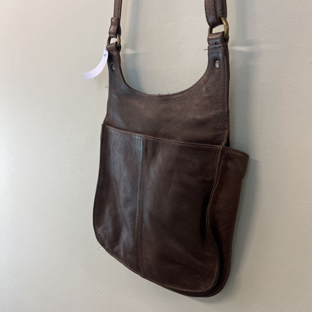 Fat Face Brown Leather Satchel Purse