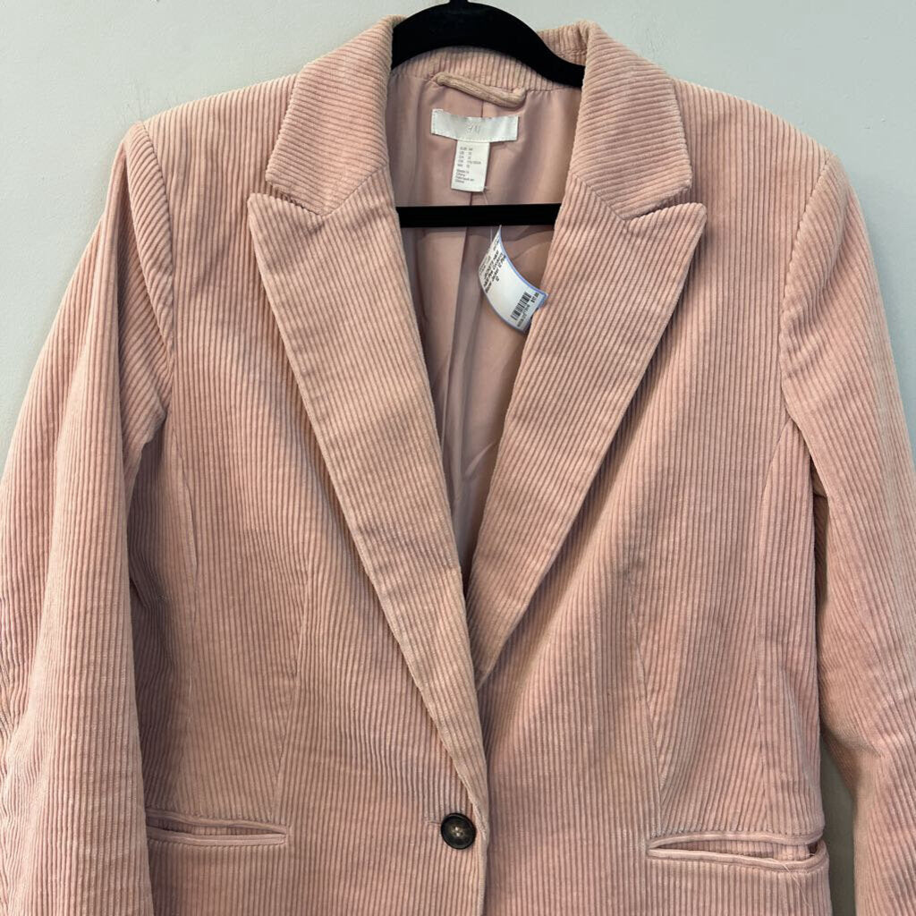 H&M Pink Corduroy Blazer Jacket 12