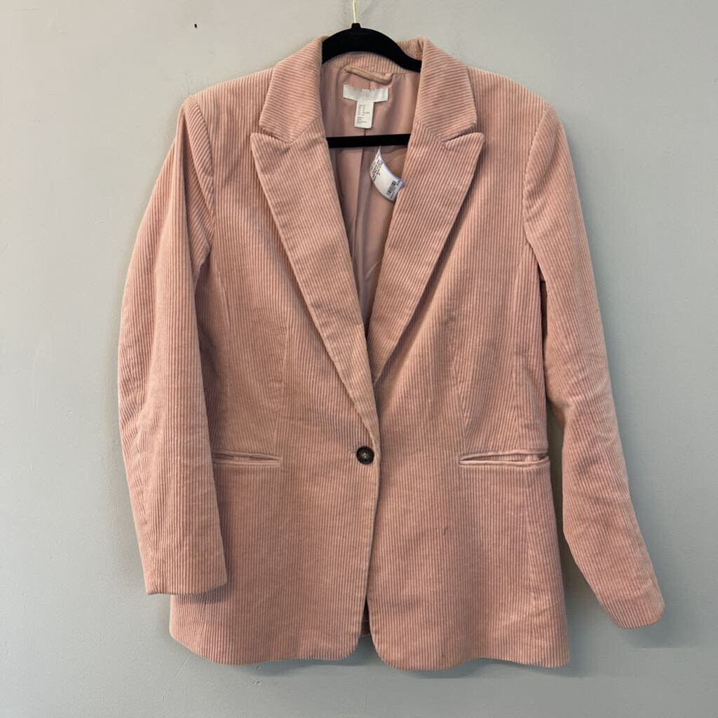 H&M Pink Corduroy Blazer Jacket 12