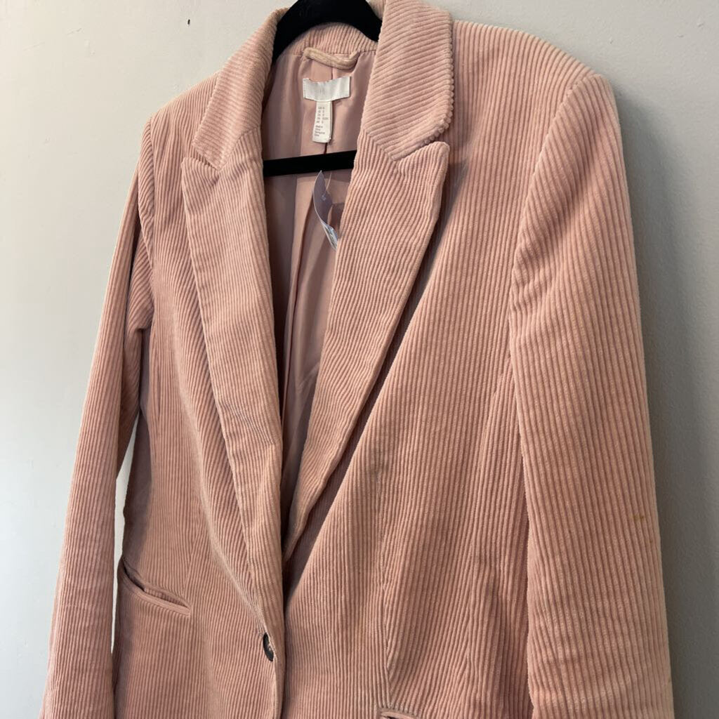 H&M Pink Corduroy Blazer Jacket 12