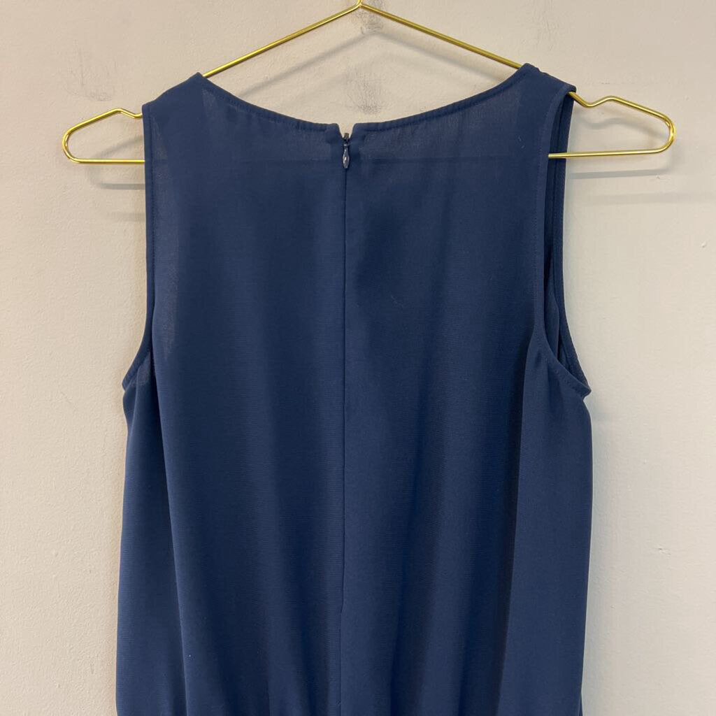 Cabi Navy Sleeveless Tie Waist Jumpsuit Extra Small