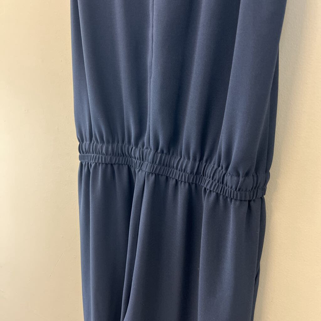 Cabi Navy Sleeveless Tie Waist Jumpsuit Extra Small