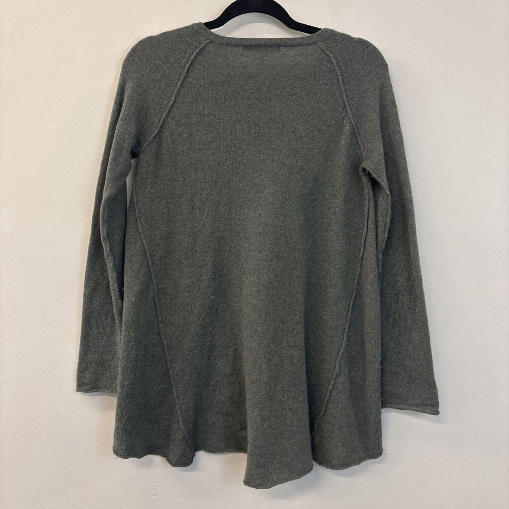 Subtle Luxury Green 100% Cashmere Long Sleeve Sweater Top Extra Small/ Small