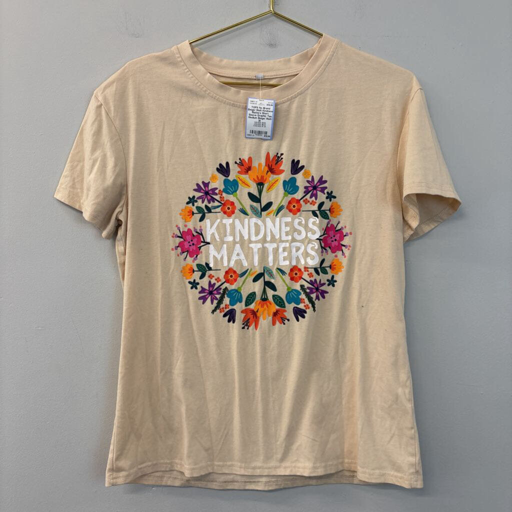 Beige/ Multi Kindness Matters Short Sleeve Graphic Tee Medium