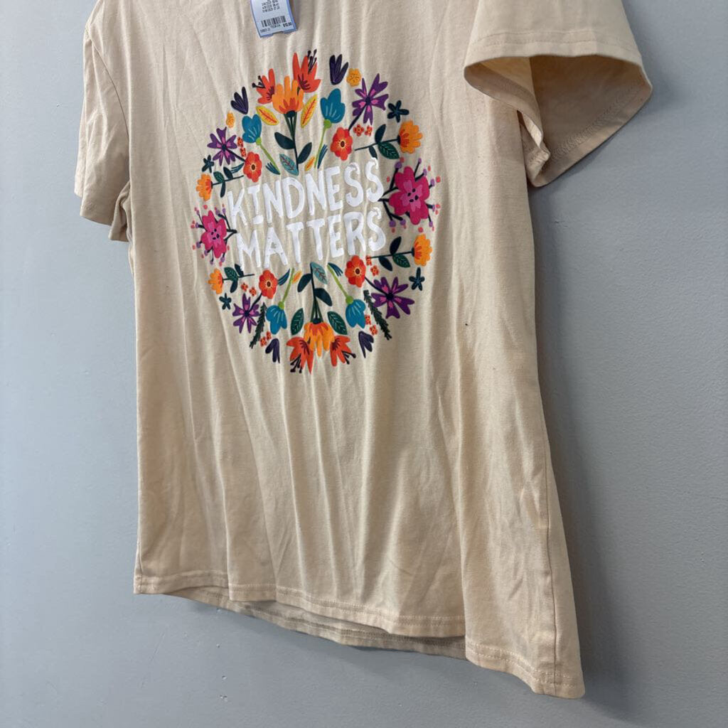 Beige/ Multi Kindness Matters Short Sleeve Graphic Tee Medium