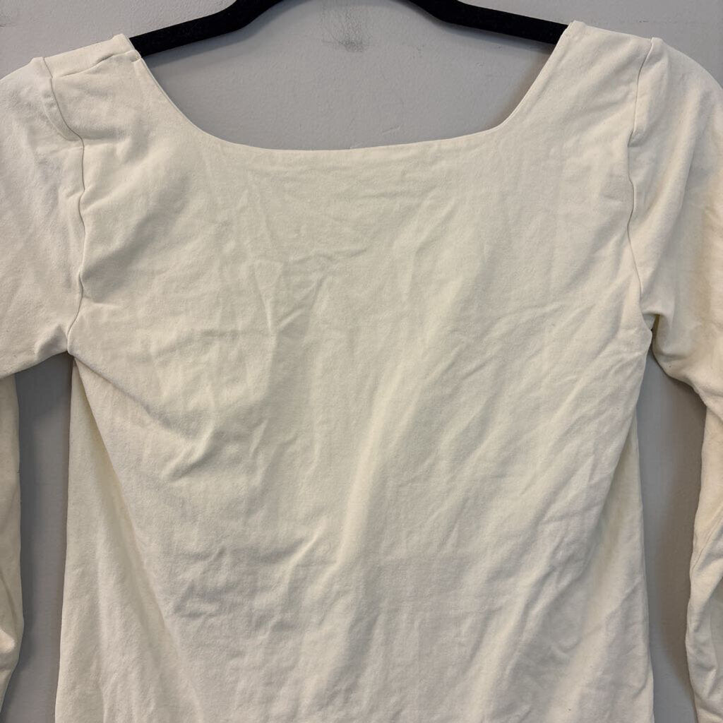 Intimately Free People Cream Long Sleeve Square Neck Top Medium/ Large