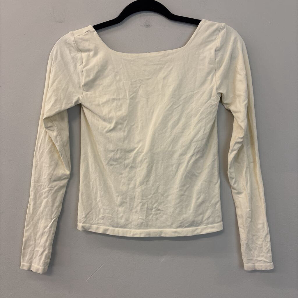 Intimately Free People Cream Long Sleeve Square Neck Top Medium/ Large