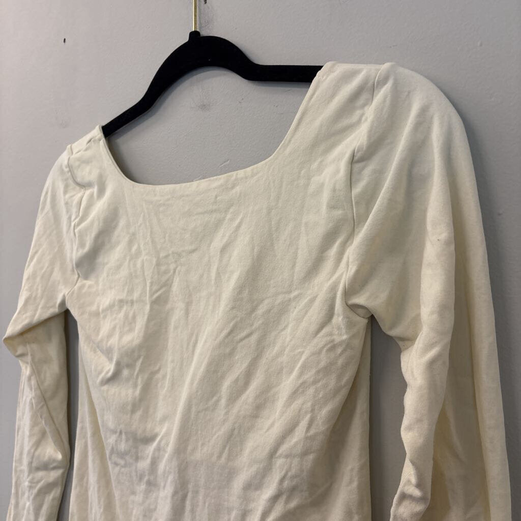 Intimately Free People Cream Long Sleeve Square Neck Top Medium/ Large