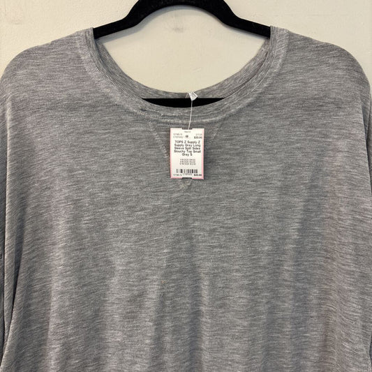 Z Supply Grey Long Sleeve Split Sides Slouchy Top Small