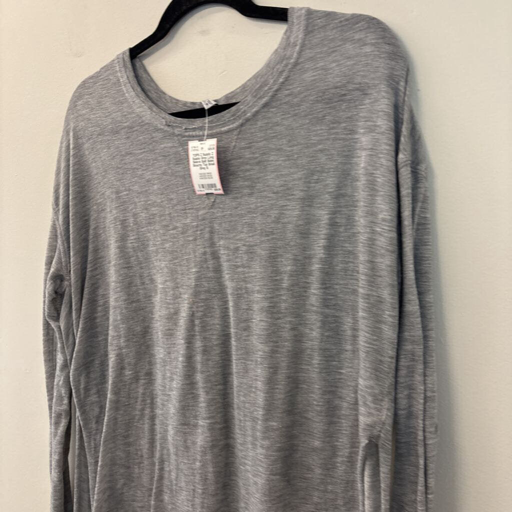 Z Supply Grey Long Sleeve Split Sides Slouchy Top Small