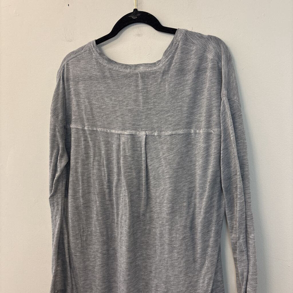 Z Supply Grey Long Sleeve Split Sides Slouchy Top Small