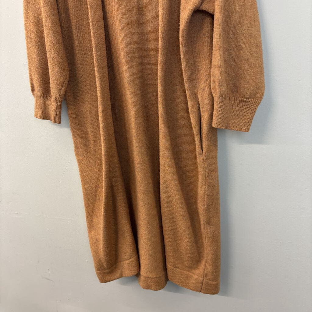 Bittersweet Brown Knit Long Sleeve Open Front Duster Sweater Small