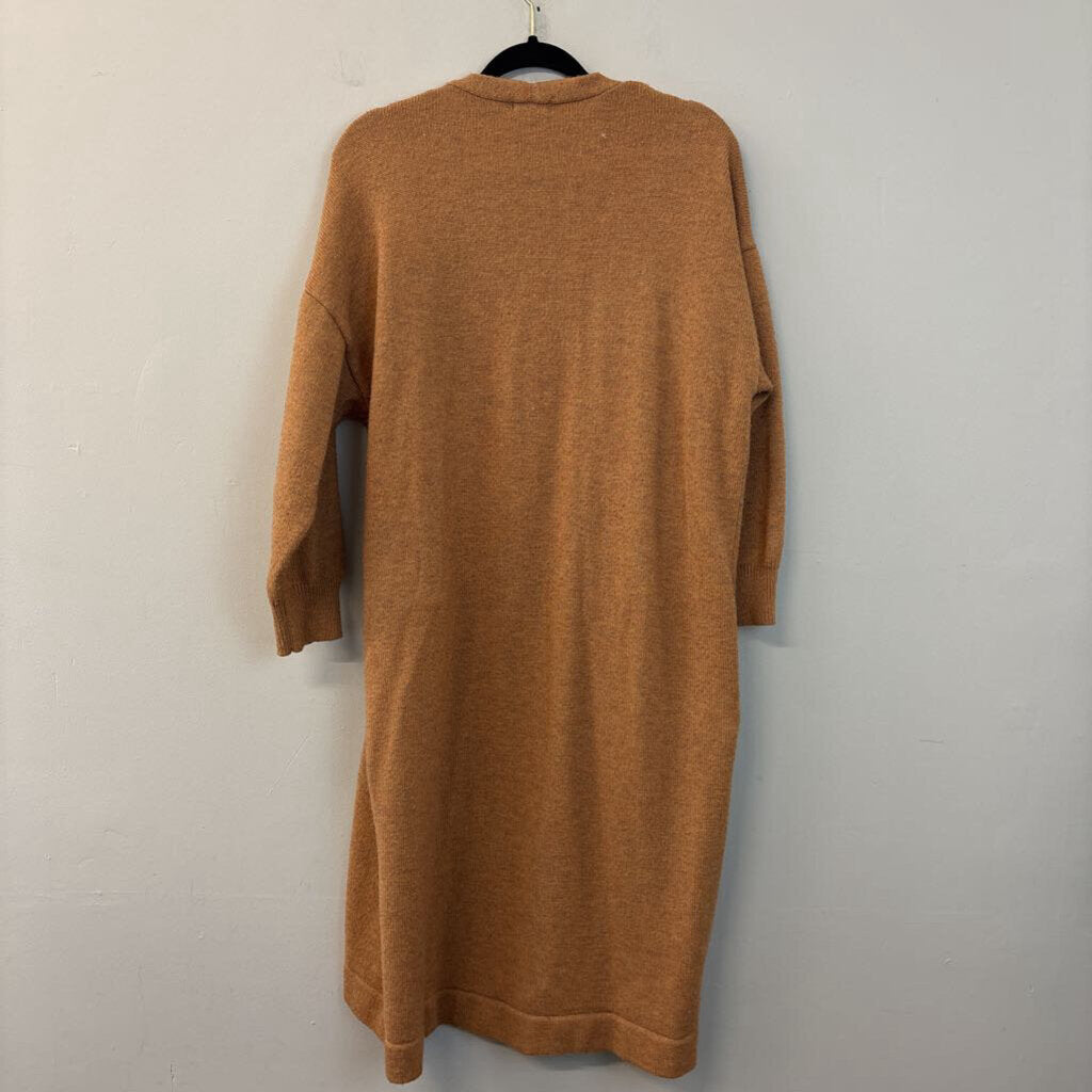 Bittersweet Brown Knit Long Sleeve Open Front Duster Sweater Small