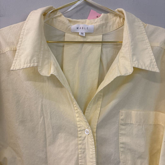 Mable Yellow Long Sleeve Button Down Top Small