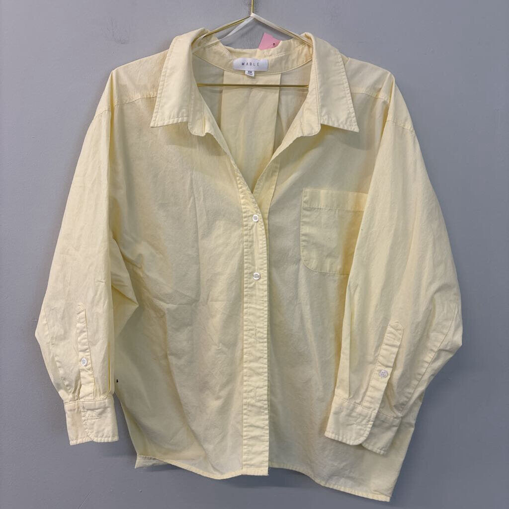 Mable Yellow Long Sleeve Button Down Top Small