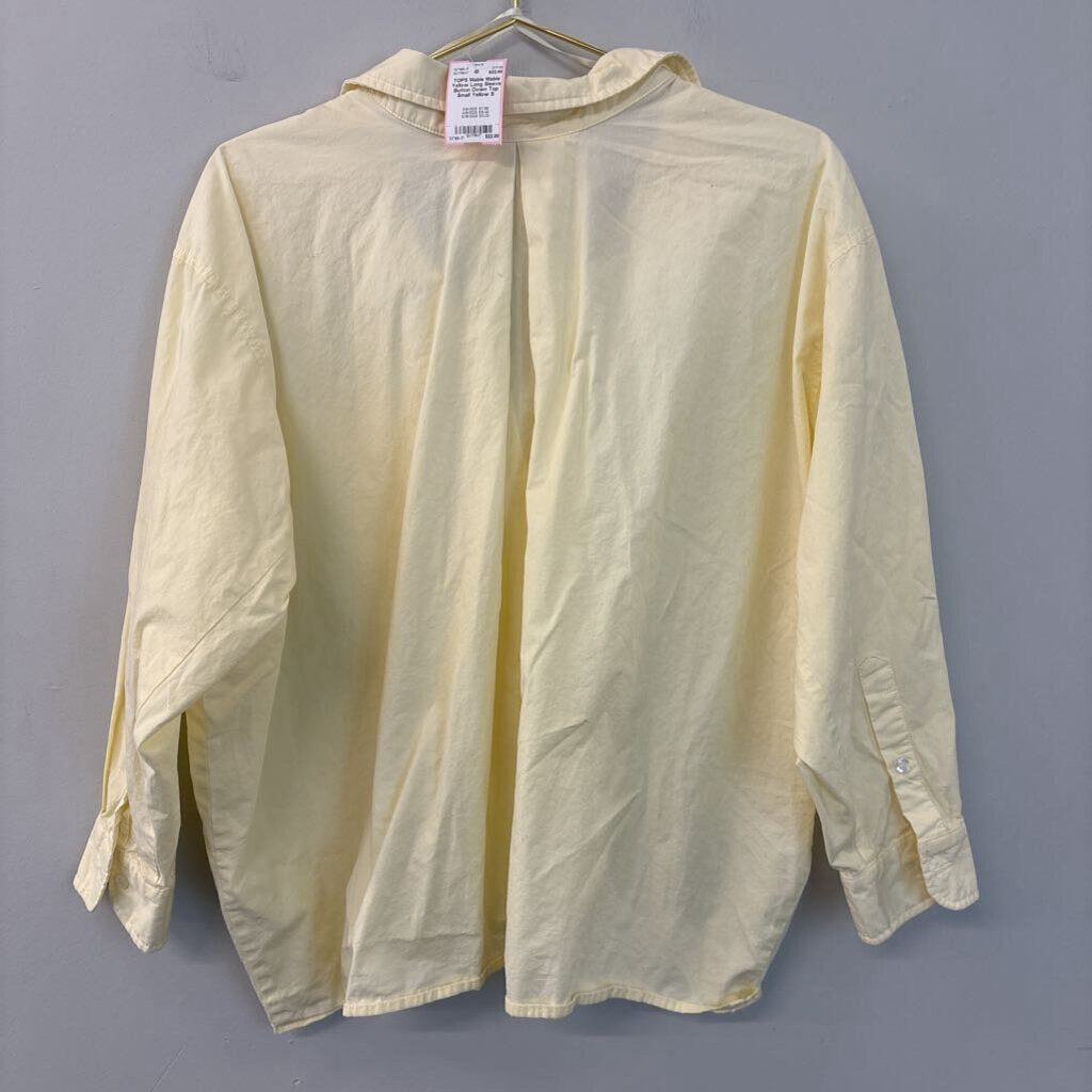 Mable Yellow Long Sleeve Button Down Top Small