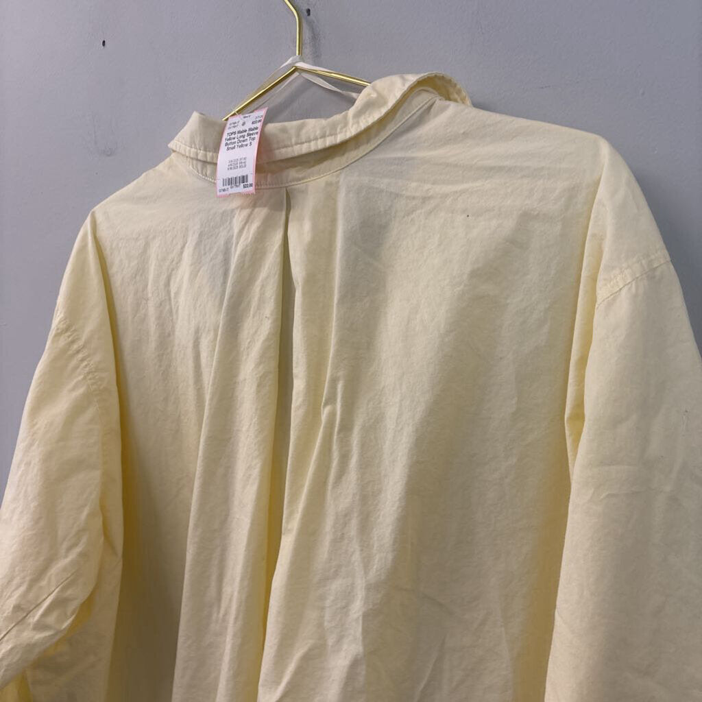 Mable Yellow Long Sleeve Button Down Top Small