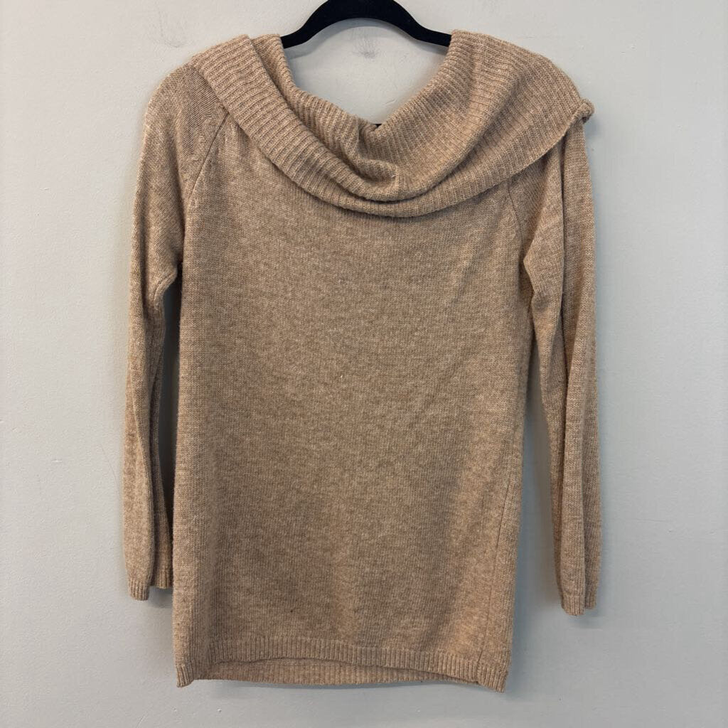 Theme Brown Knit Off Shoulder Long Sleeve Sweater Top Small