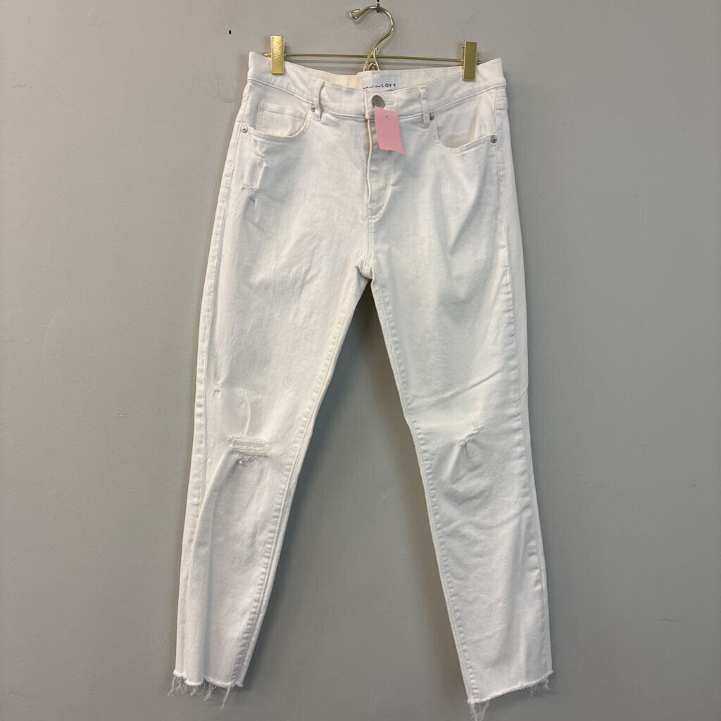 Loft White Modern Skinny Crop Jeans 28