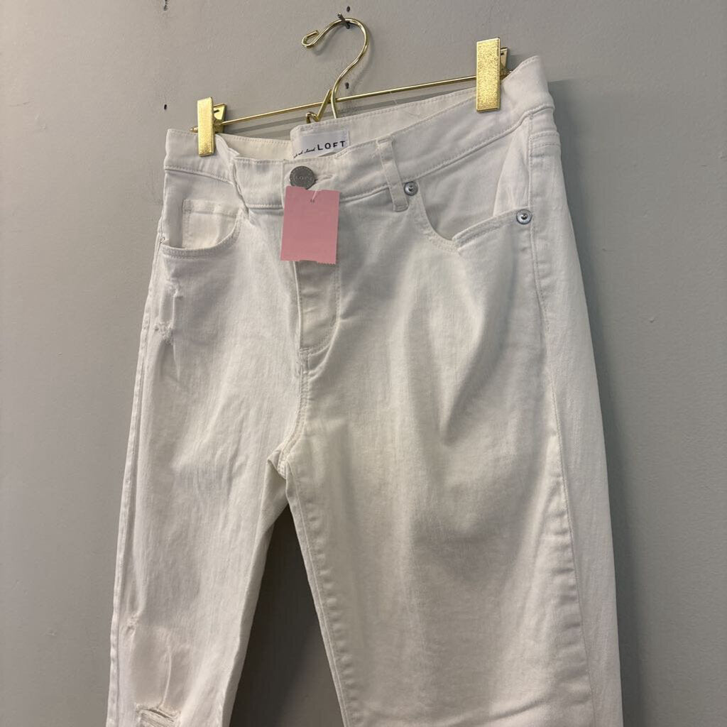 Loft White Modern Skinny Crop Jeans 28