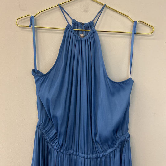 Loft Blue High Neck Maxi Dress Small