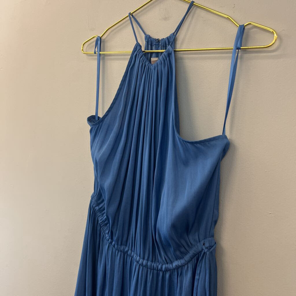 Loft Blue High Neck Maxi Dress Small