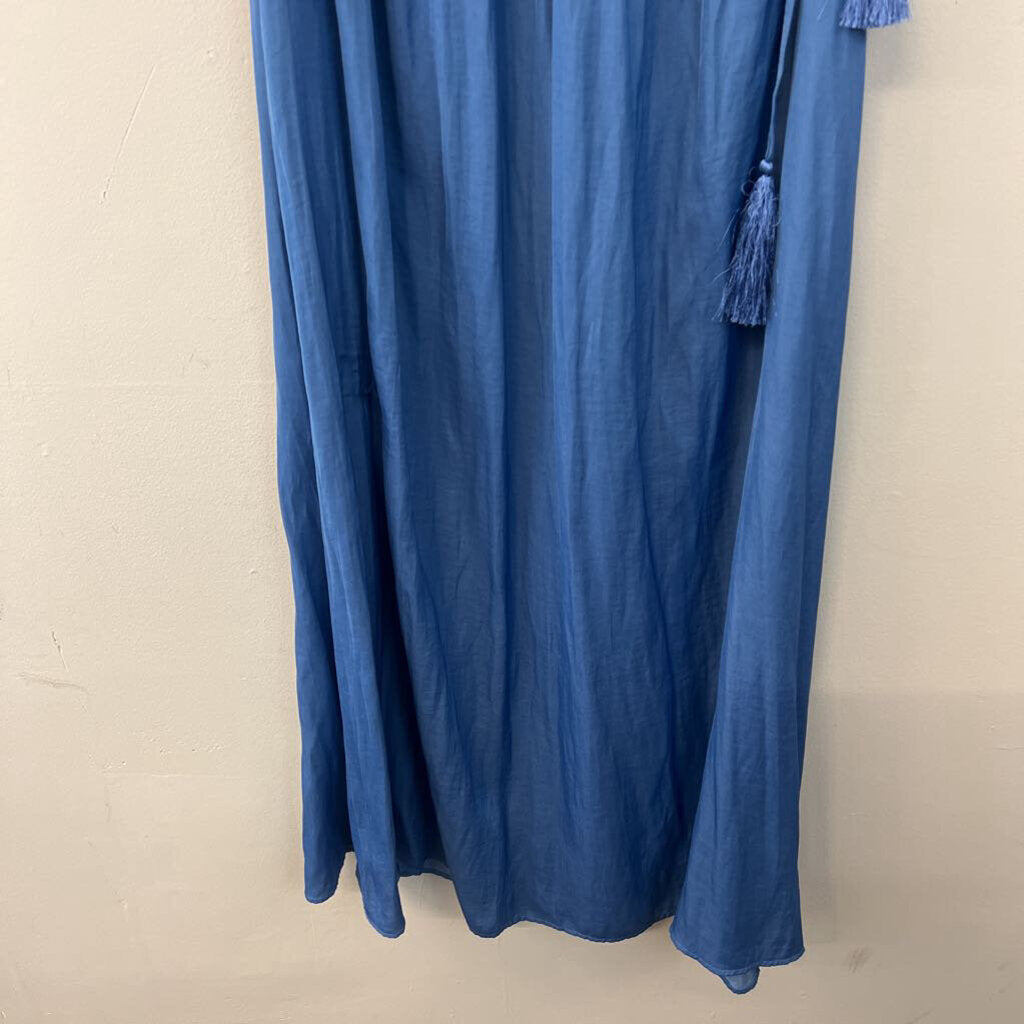 Loft Blue High Neck Maxi Dress Small