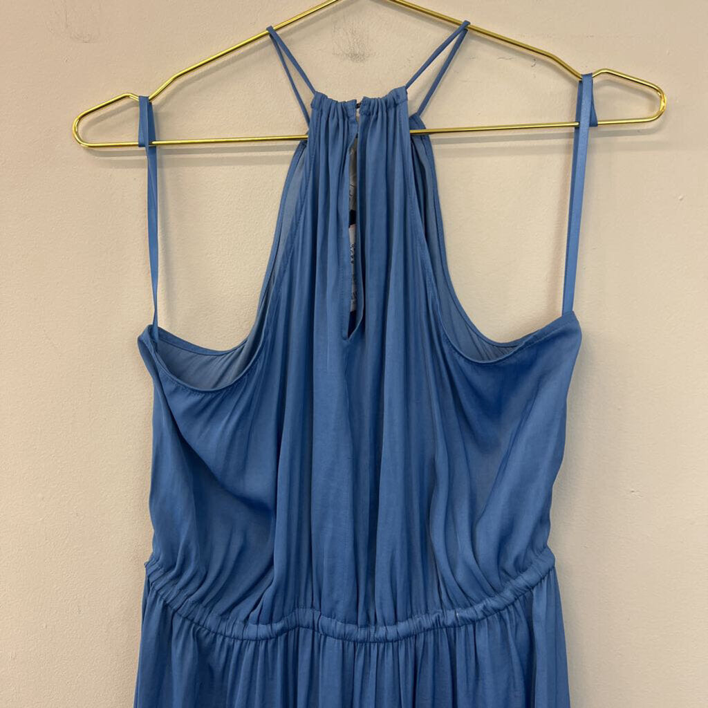 Loft Blue High Neck Maxi Dress Small