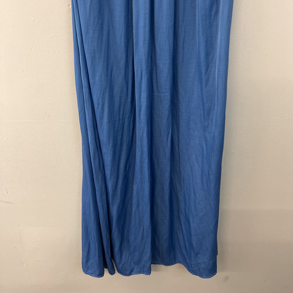 Loft Blue High Neck Maxi Dress Small