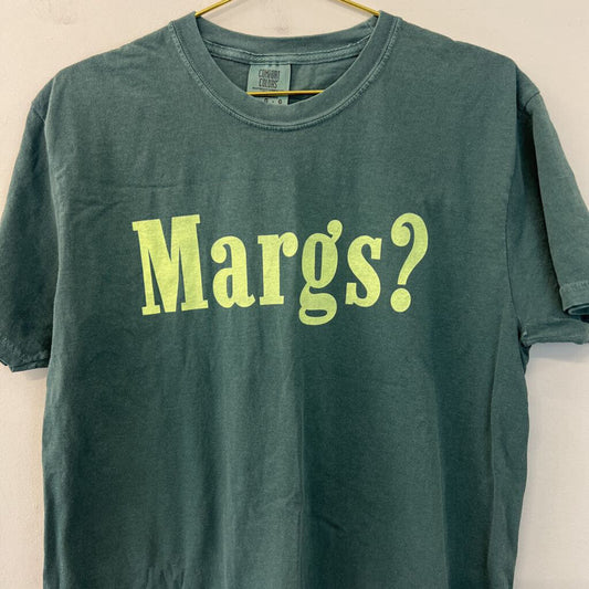 Comfort Colors Green Short Sleeve 'Margs?' Graphic Tee Large