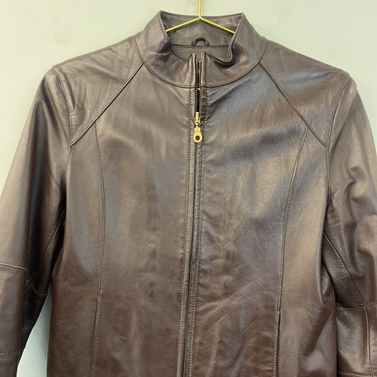 Wilsons Leather Brown Leather Zip Up Jacket Medium