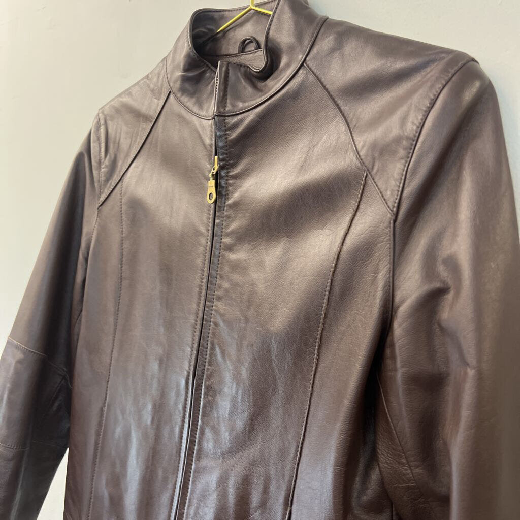 Wilsons Leather Brown Leather Zip Up Jacket Medium