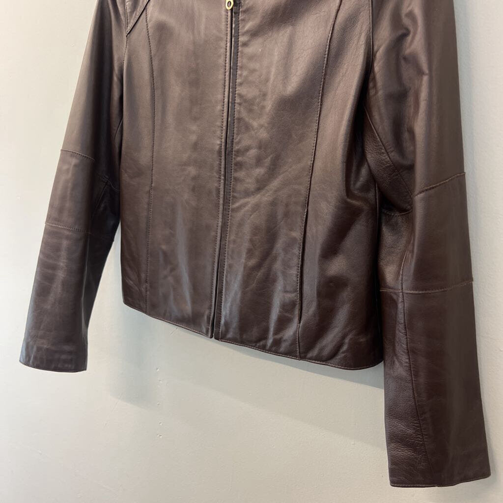 Wilsons Leather Brown Leather Zip Up Jacket Medium