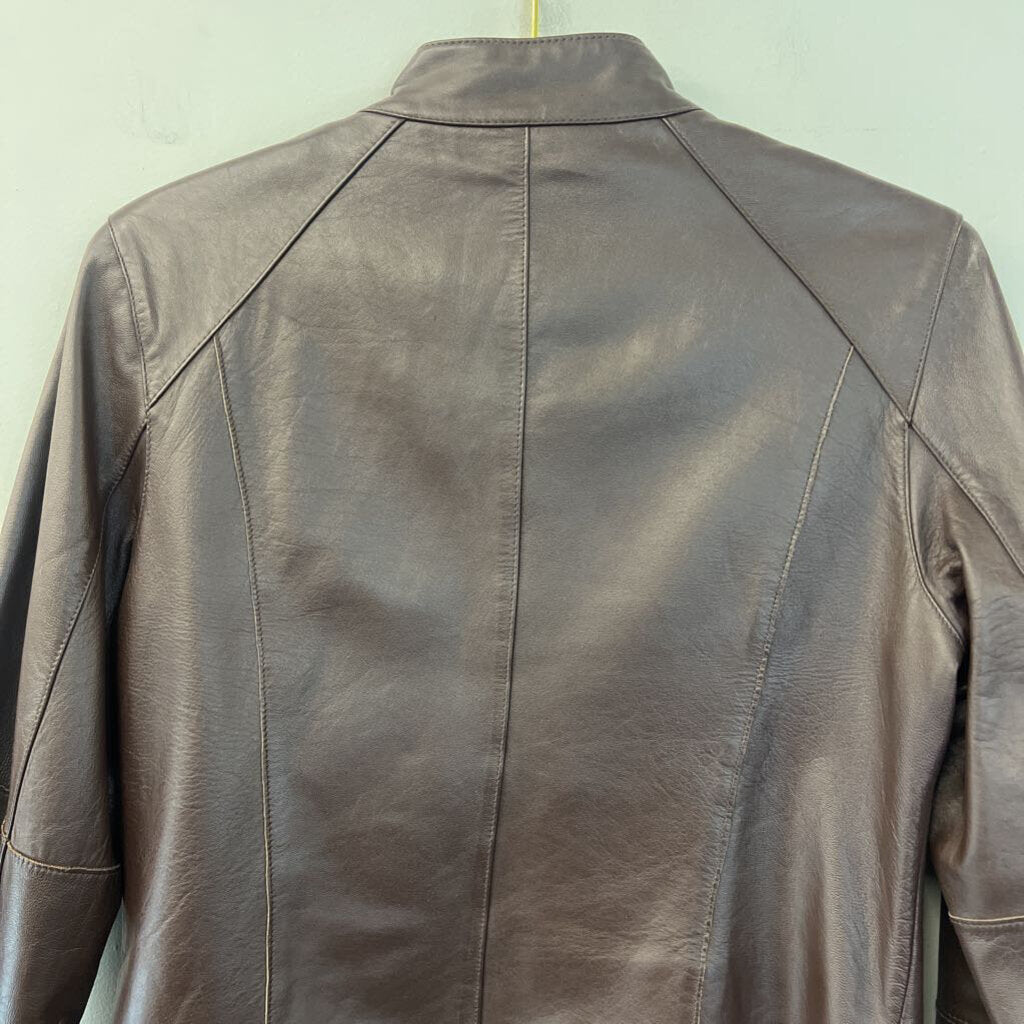 Wilsons Leather Brown Leather Zip Up Jacket Medium