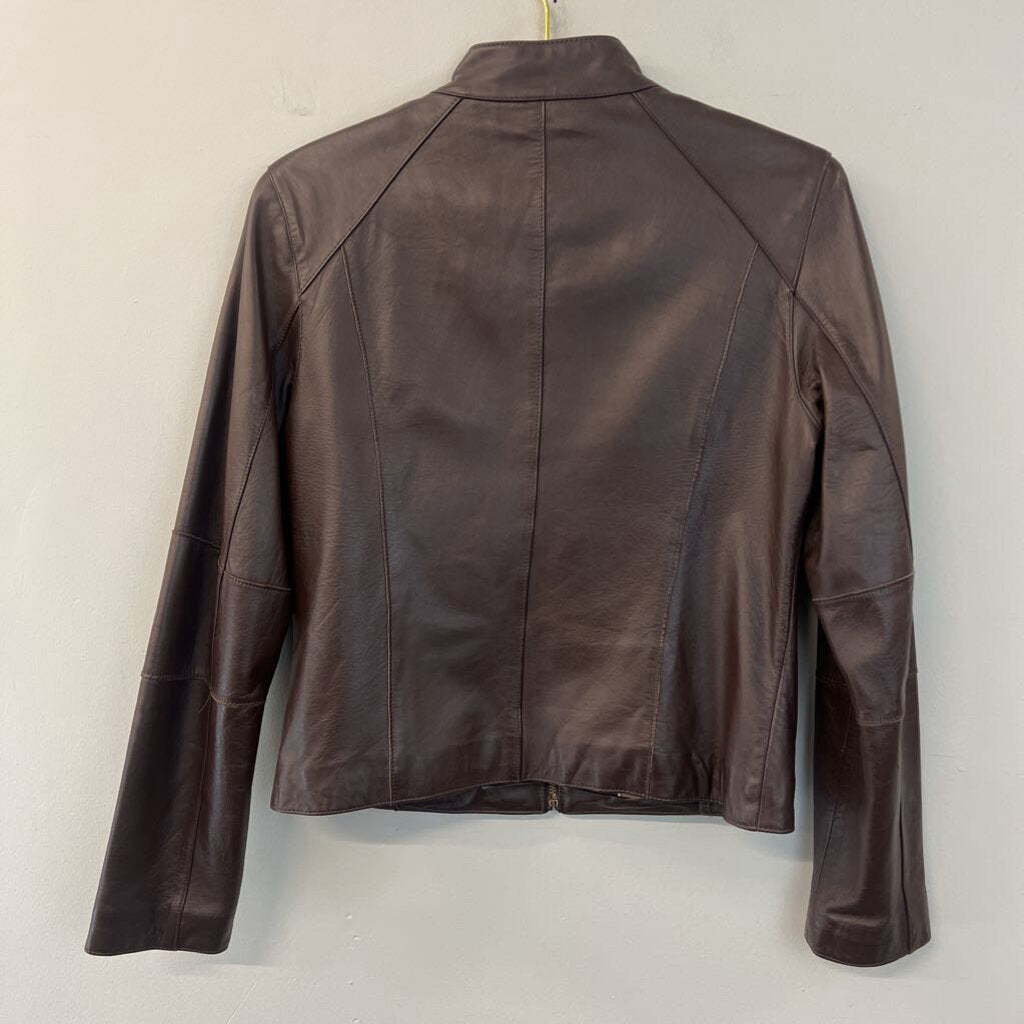 Wilsons Leather Brown Leather Zip Up Jacket Medium