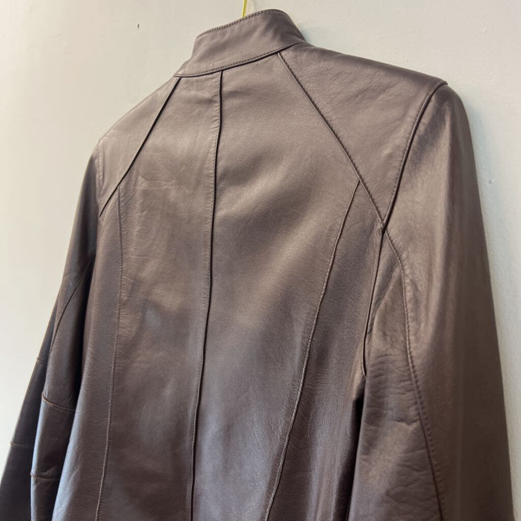 Wilsons Leather Brown Leather Zip Up Jacket Medium