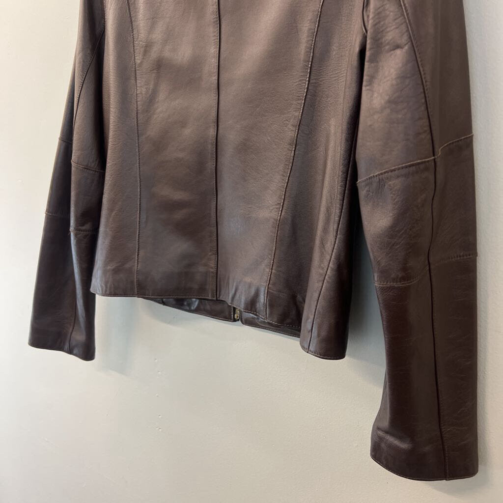 Wilsons Leather Brown Leather Zip Up Jacket Medium