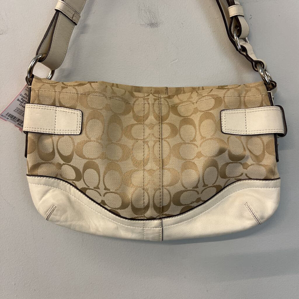 Coach Beige/ Cream Signature Logo Small Purse