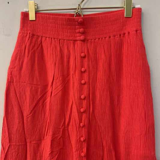 Madewell Coral Button Front Midi Skirt XXS