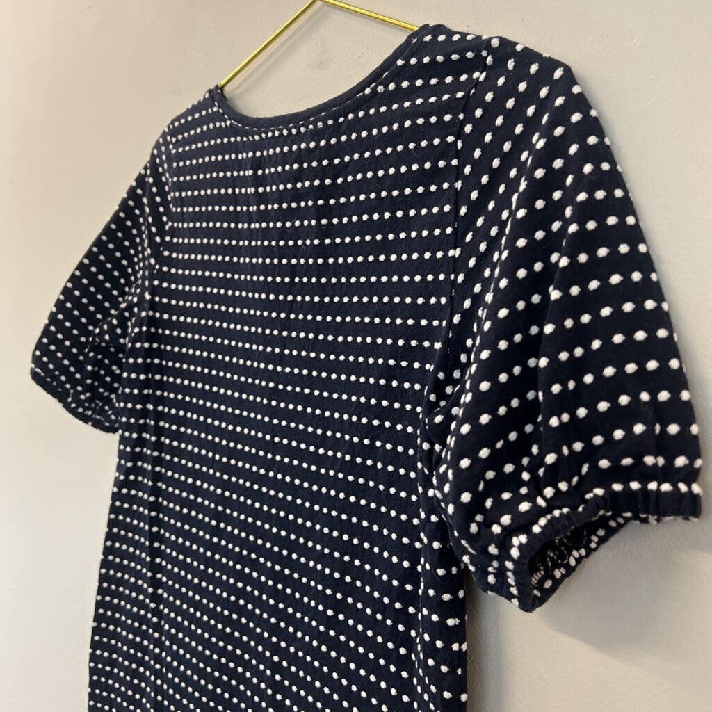 Loft Navy/ White Dot Short Sleeve Top Extra Small