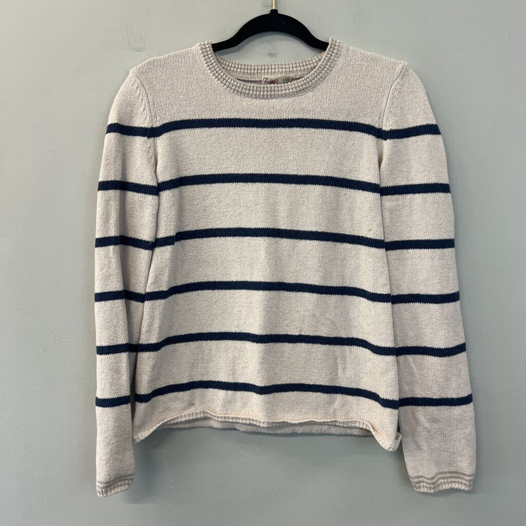 Faherty Cream/ Navy Striped Long Sleeve Sweater Top Small