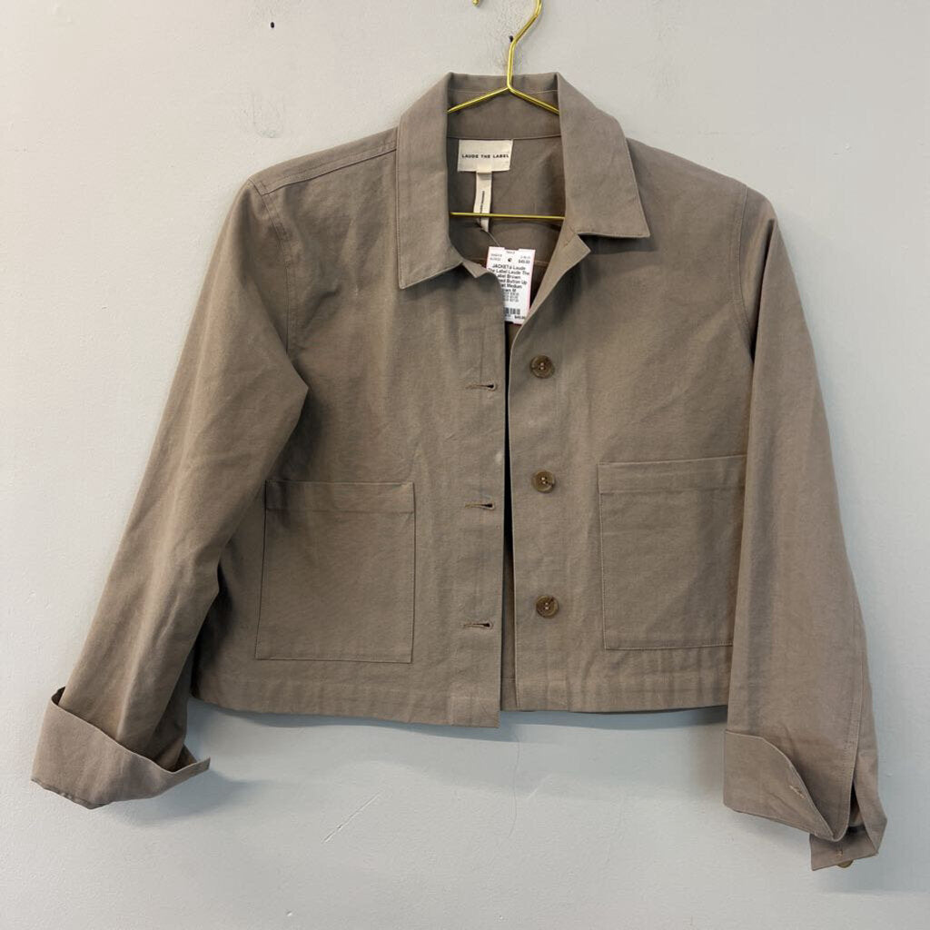 Laude The Label Brown Cropped Button Up Jacket Medium