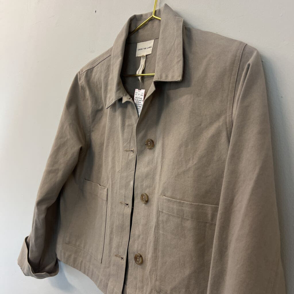 Laude The Label Brown Cropped Button Up Jacket Medium